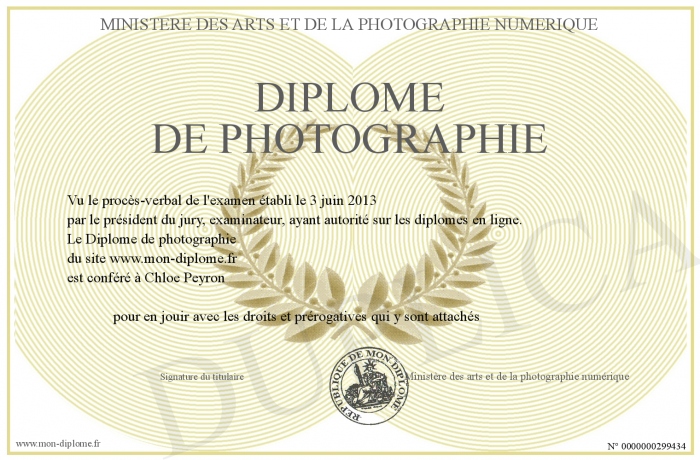 diplome photographie